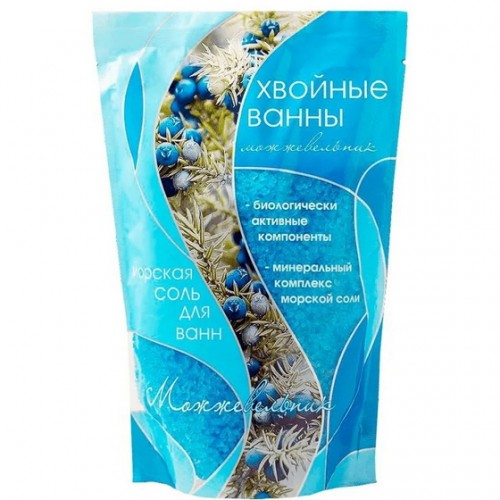 Соль для ванной ХВОЙНЫЕ ВАННЫ можжевельник 1000мл (дой-пак) снимает усталость